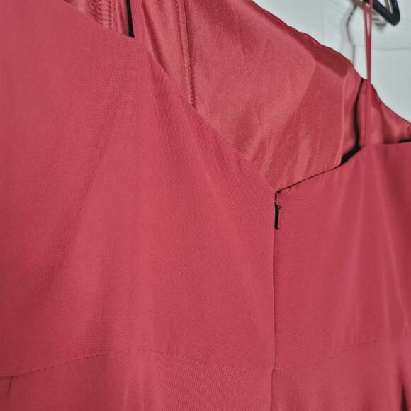 Jenny Yoo Collection Chiffon Bridesmaid Dress Size 8 Burgundy Wine Maxi - Picture 7 of 8